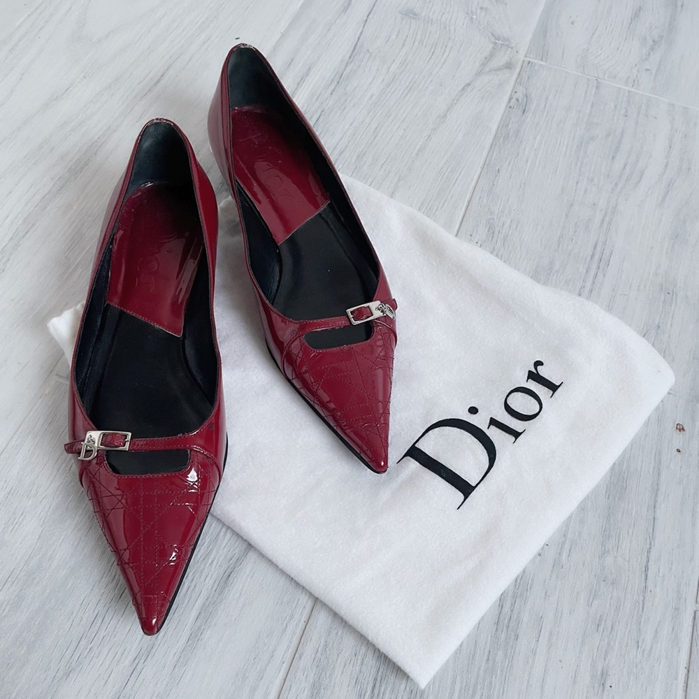 Dior patent leather ballerinas 36.5 bordeaux